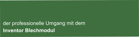 Das INVENTOR BLECHMODUL – professionelle Schulungen, Trainings und Kurse zum Thema Blech